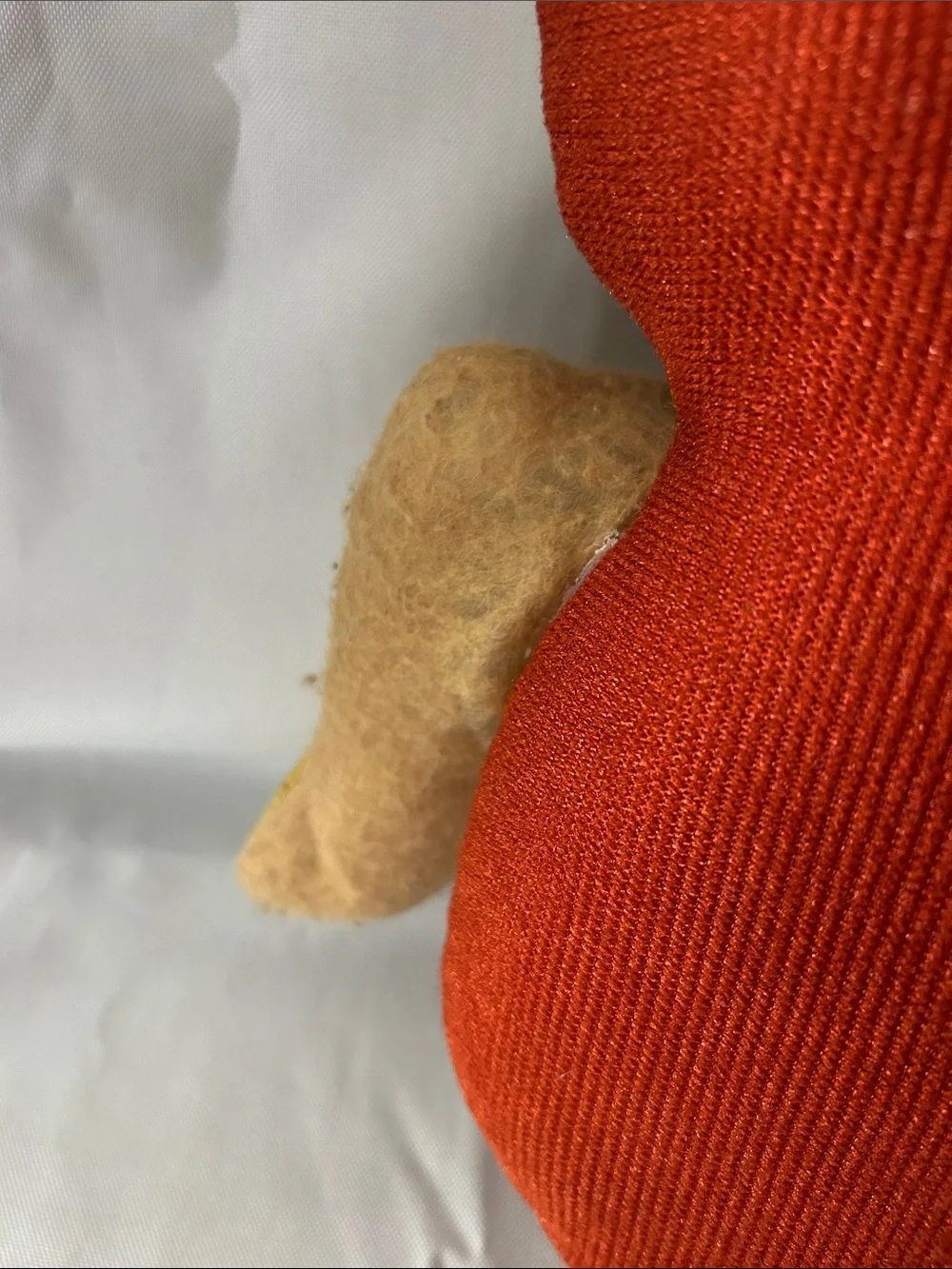 VTG Inspired Owl Stuffed Flower Button Eyes Orange Gold Boho Granny Core 14”